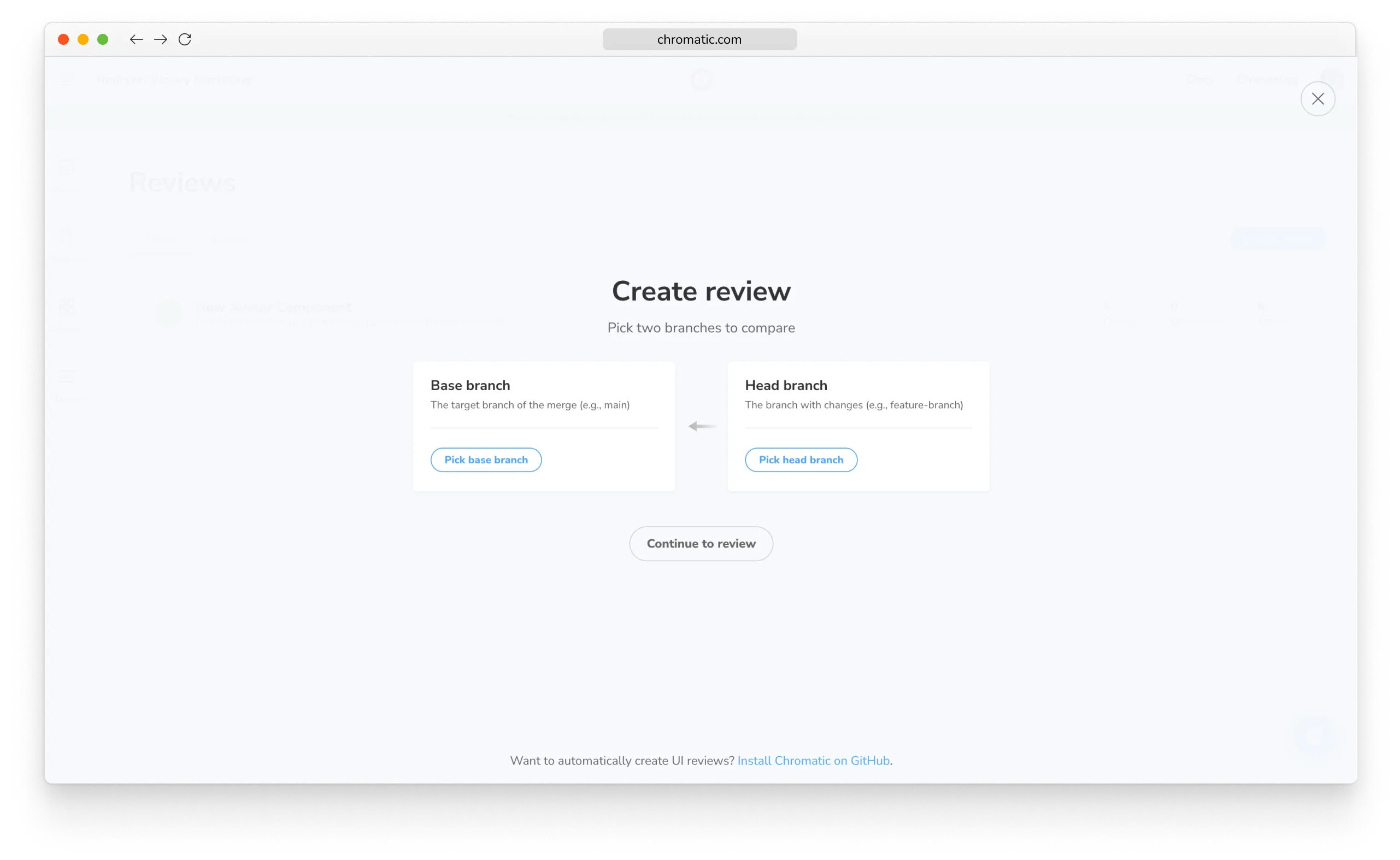 Create review branches